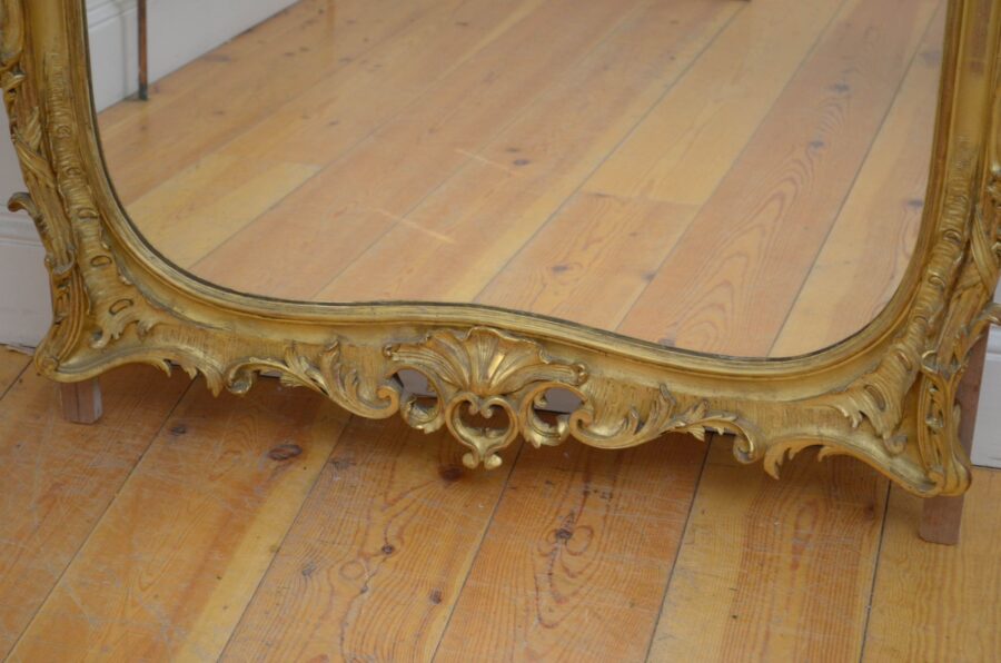 Antique Gilded Pier Mirror H168cm - Image 2