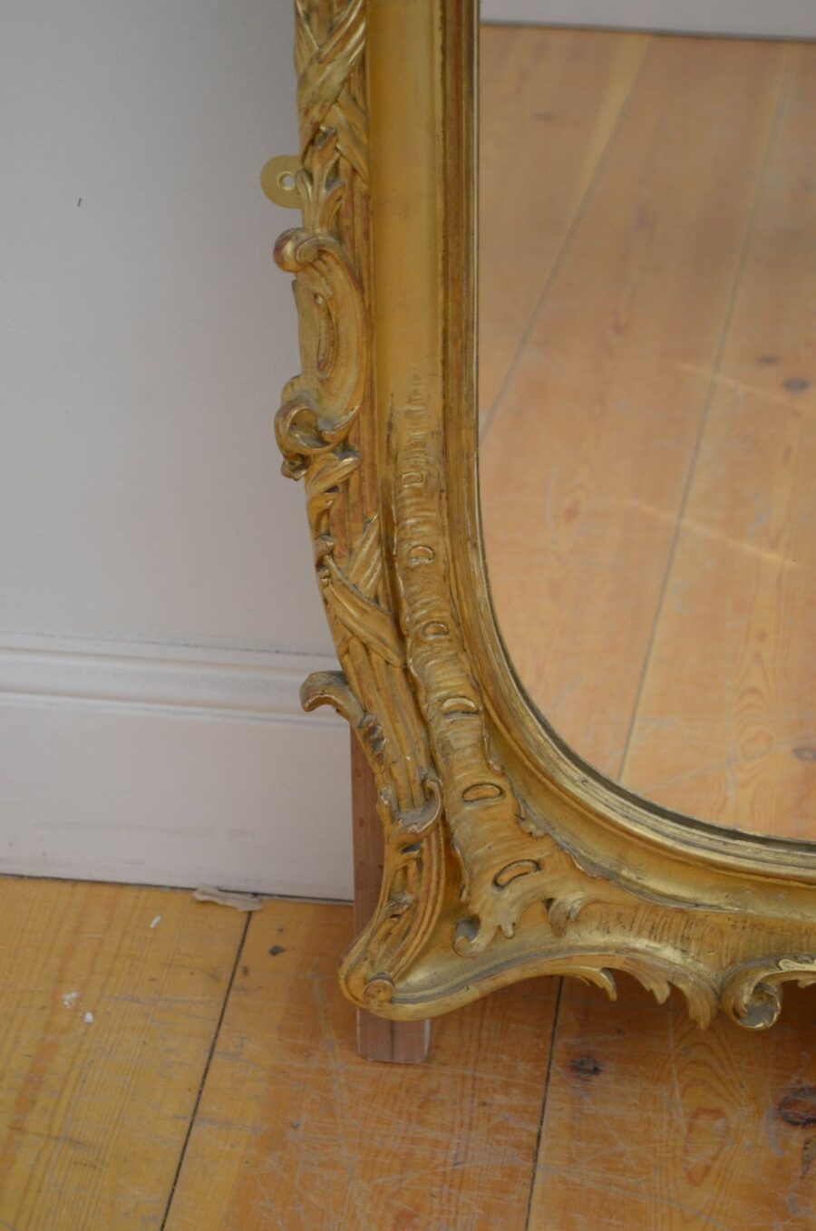 Antique Gilded Pier Mirror H168cm - Image 3