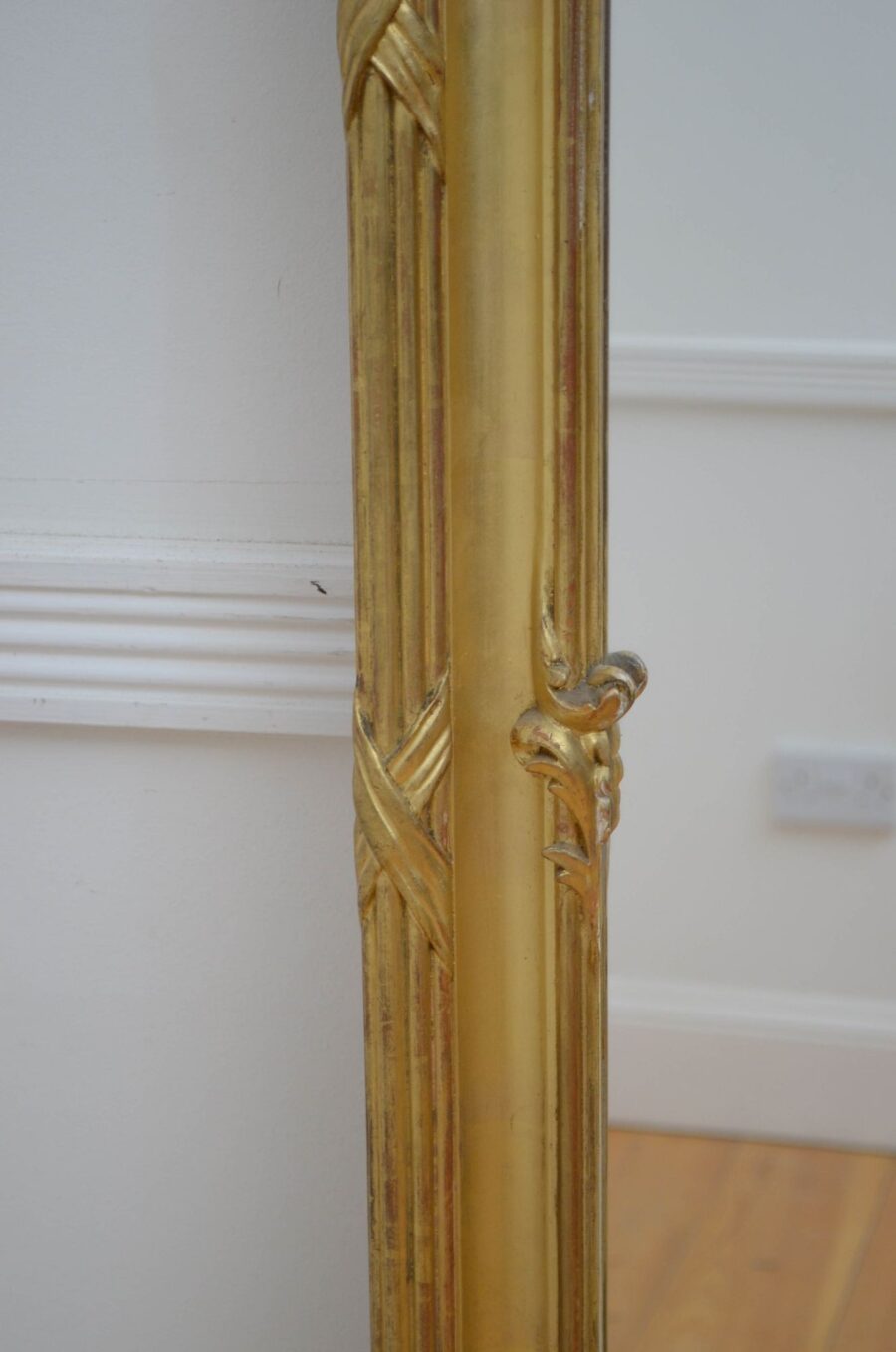 Antique Gilded Pier Mirror H168cm - Image 4
