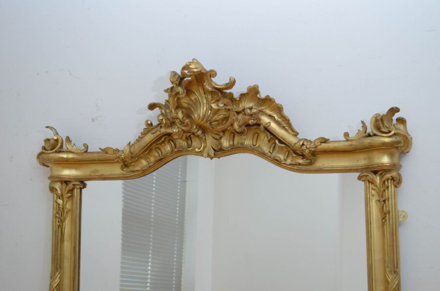 Antique Gilded Pier Mirror H168cm - Image 7
