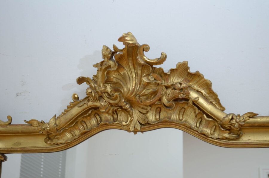 Antique Gilded Pier Mirror H168cm - Image 8