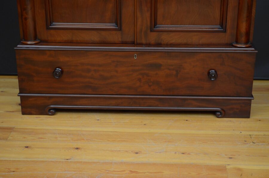 William IV Mahogany Two Door Wardrobe - Image 9