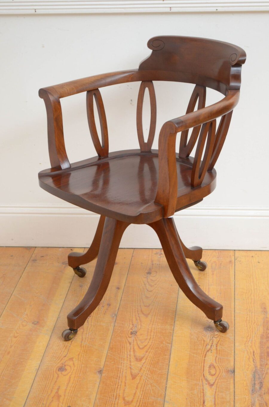 Victorian Mahogany Revolving Office Chair - Image 2
