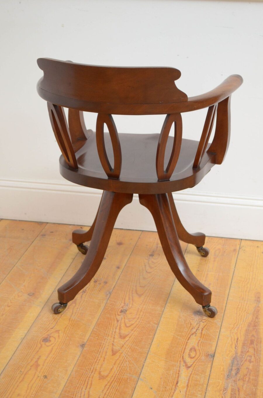 Victorian Mahogany Revolving Office Chair - Image 4