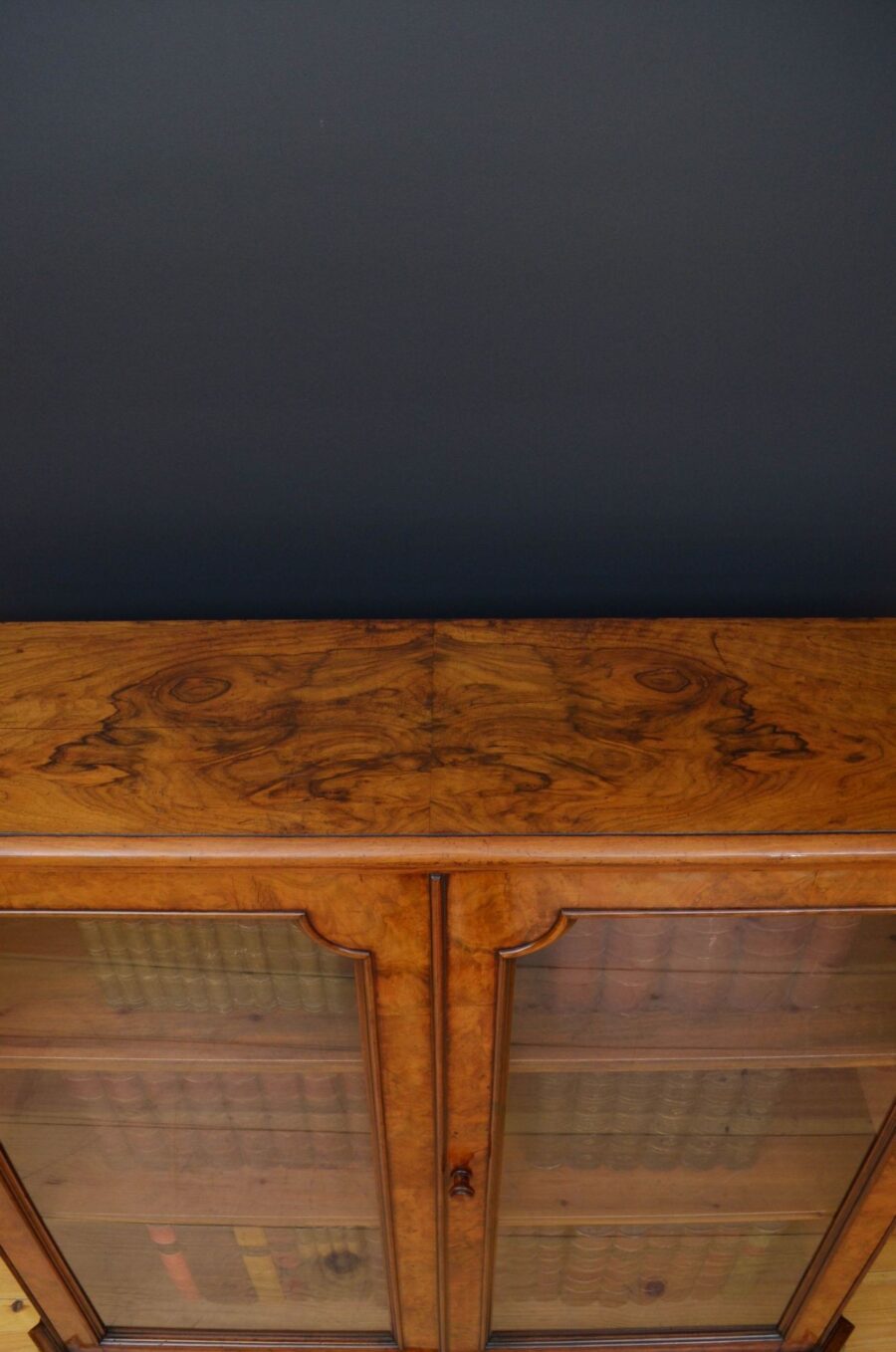 Victorian Walnut Display Cabinet or Bookcase - Image 7