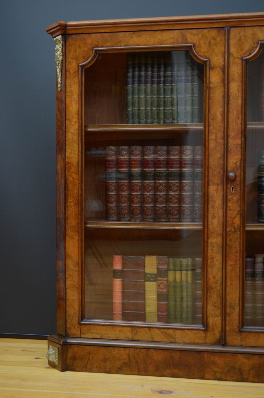 Victorian Walnut Display Cabinet or Bookcase - Image 9