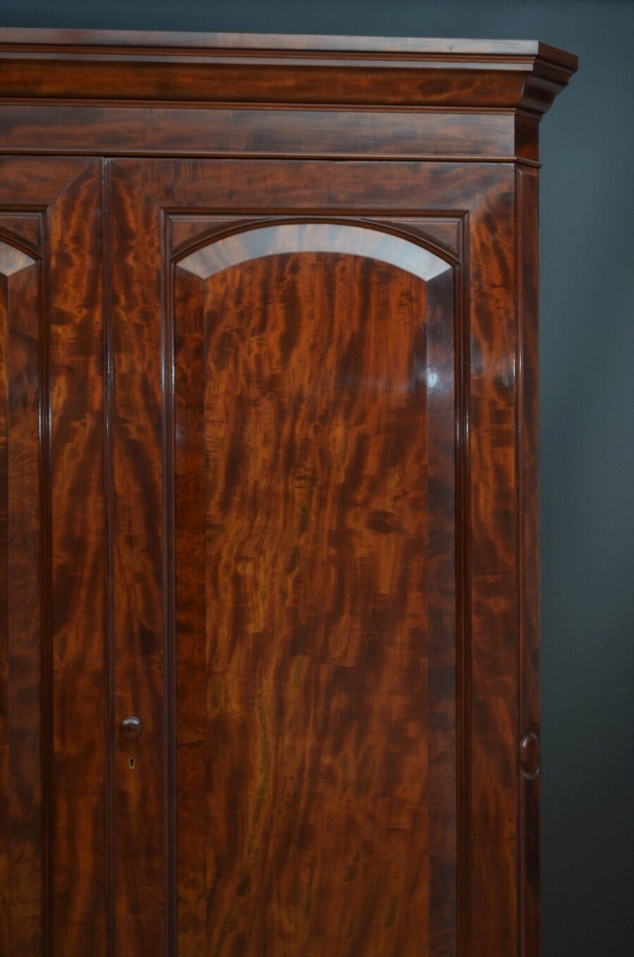 Victorian Mahogany Two Door Wardrobe - Image 14