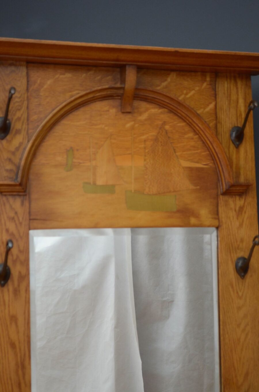 Arts and Crafts Oak Hall Stand - Image 4