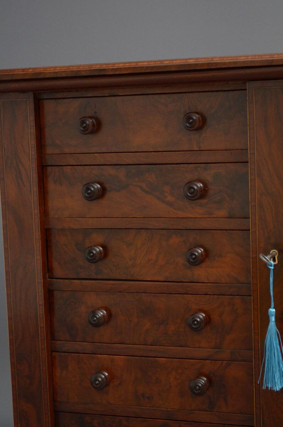Victorian Miniature Wellington Chest in Walnut - Image 4