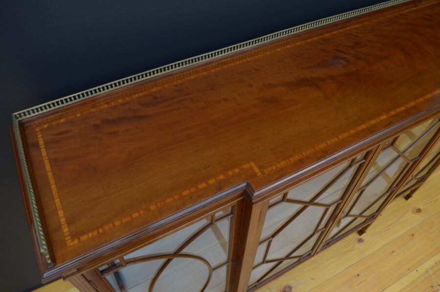 Superb Edwardian Mahogany and Inlaid Display Cabinet - Image 7