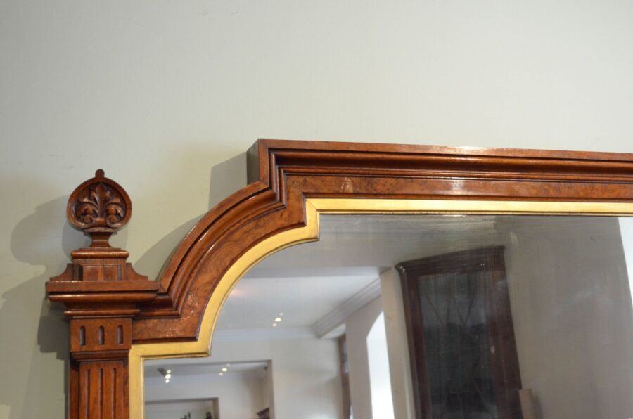 Outstanding Victorian Pollard Oak Wall Mirror H167cm - Image 8