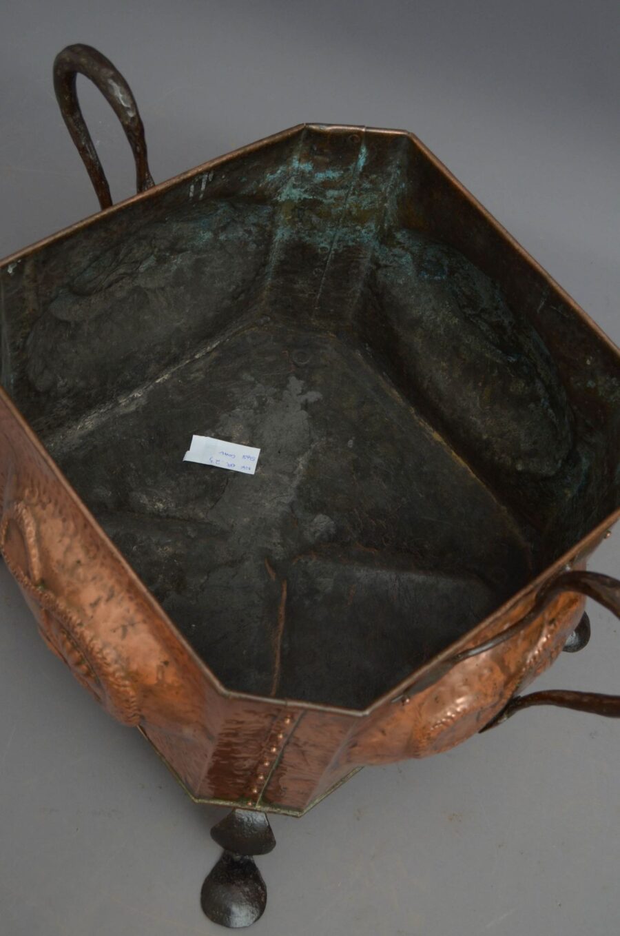 Arts and Crafts Copper Coal Bin Log Bin - Image 10