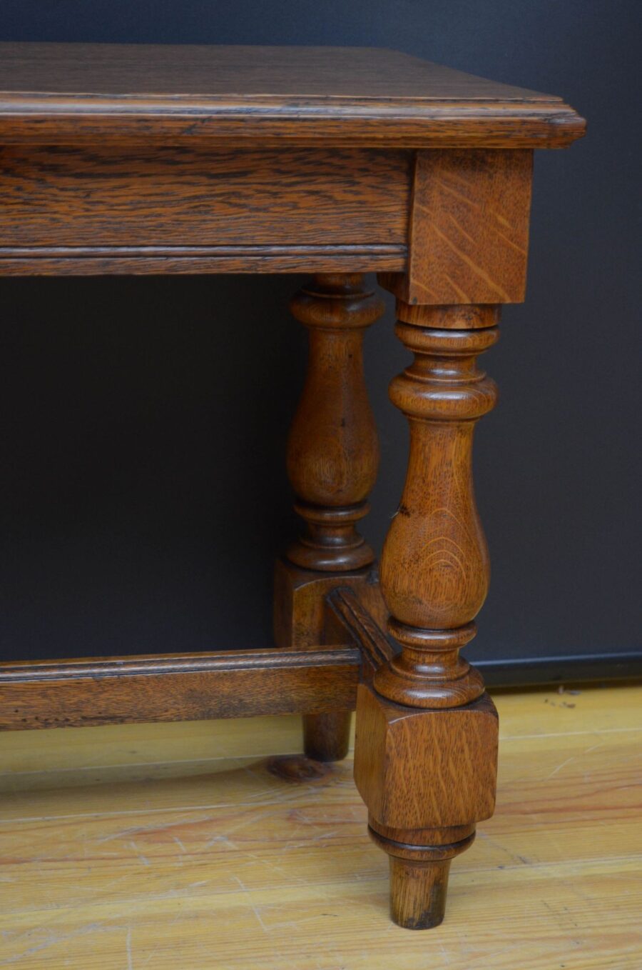 Late Victorian Solid Oak Hall Bench - Image 11
