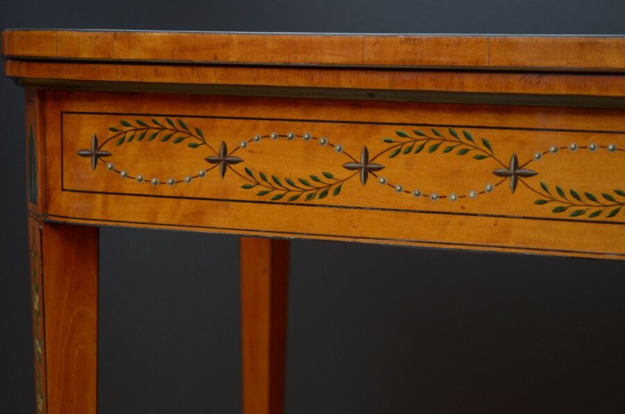 Sheraton Perion Painted Card Table in Satinwood - Image 11