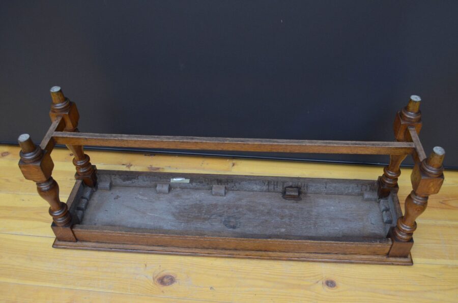Late Victorian Solid Oak Hall Bench - Image 12