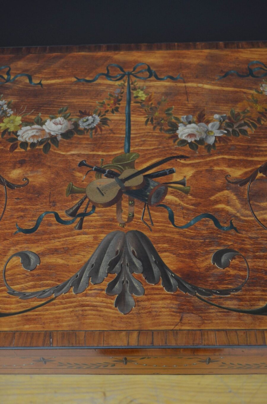 Sheraton Perion Painted Card Table in Satinwood - Image 7