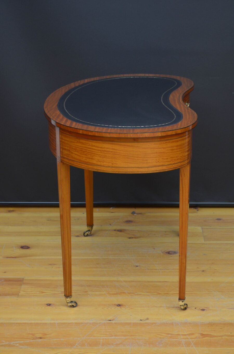 Edwardian Kidney Shaped Satinwood Writing Table - Image 14