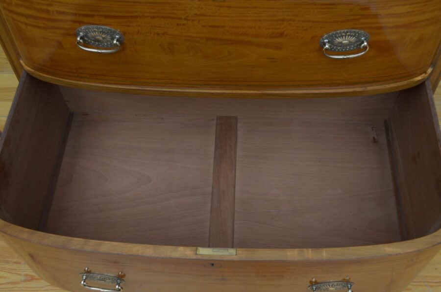 Finest Quality Sheraton Revival Satinwood Chest of Drawers - Image 14
