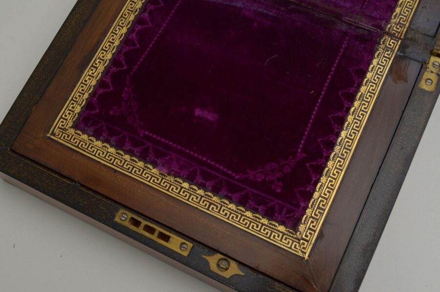 Victorian Figured Walnut Writing Slope - Image 9