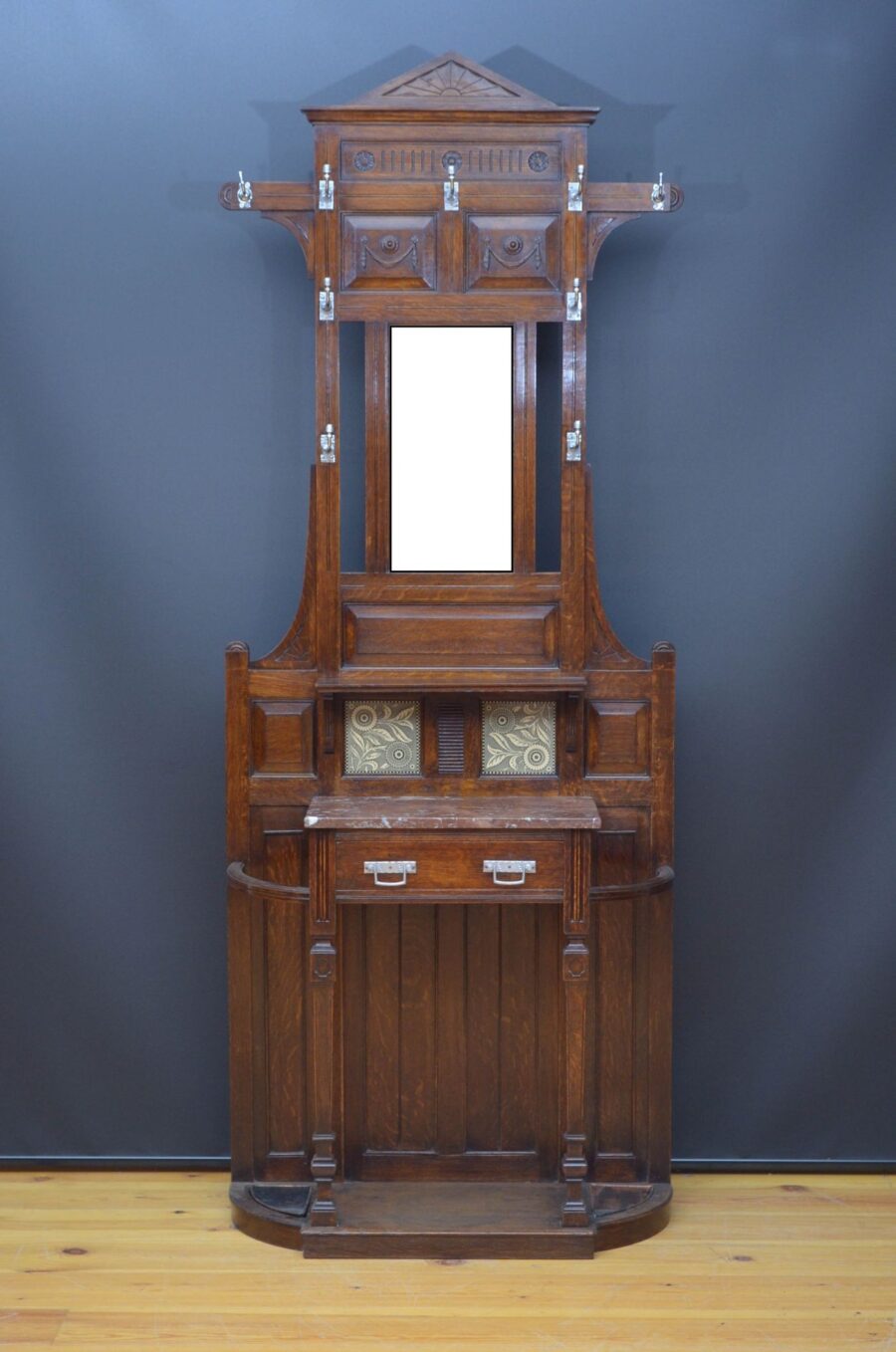 Victorian Oak Hall Stand in the manner of Christopher Dresser