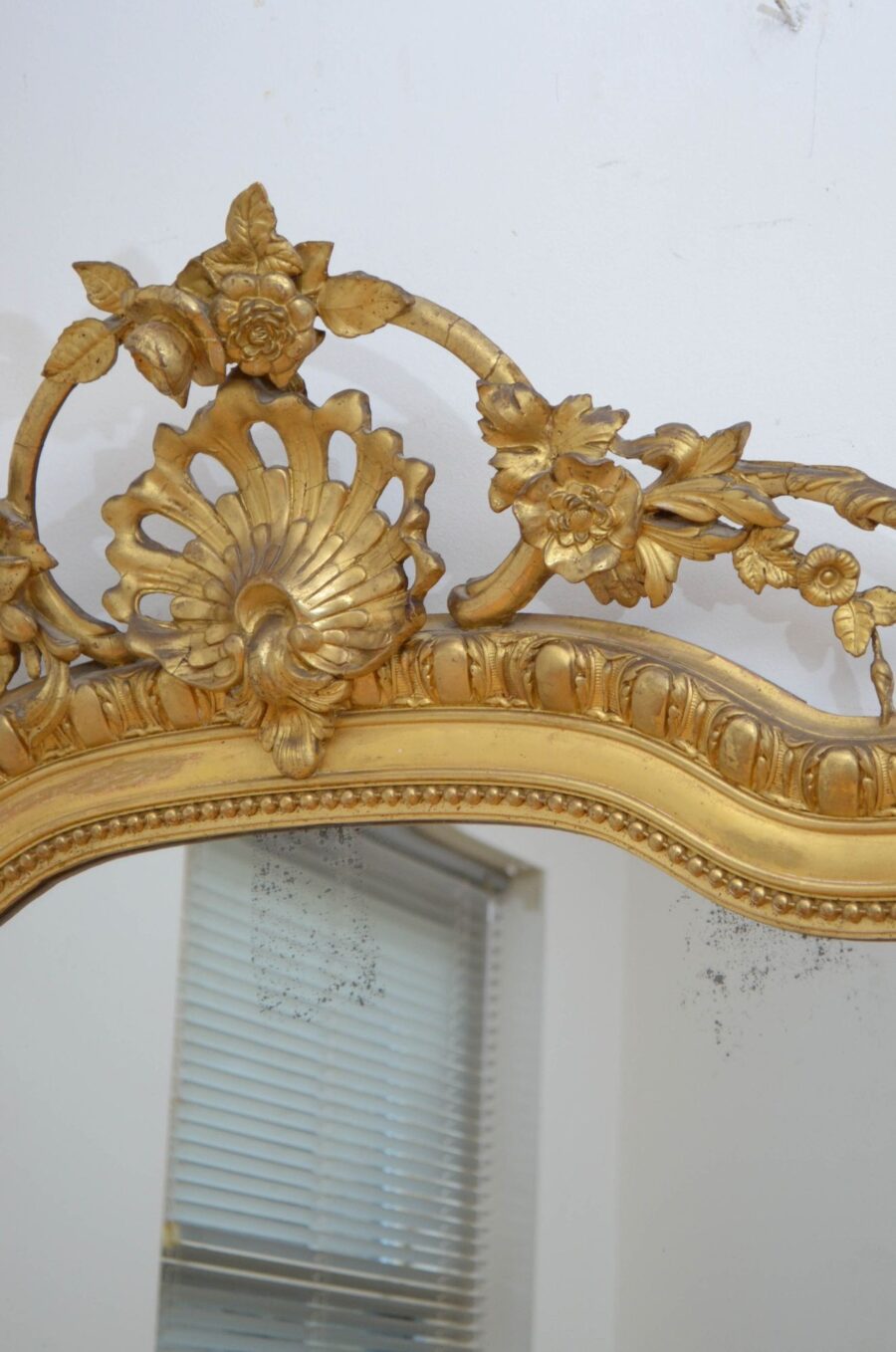 XIXth Century Giltwood Leaner Mirror Wall Mirror H196cm - Image 9