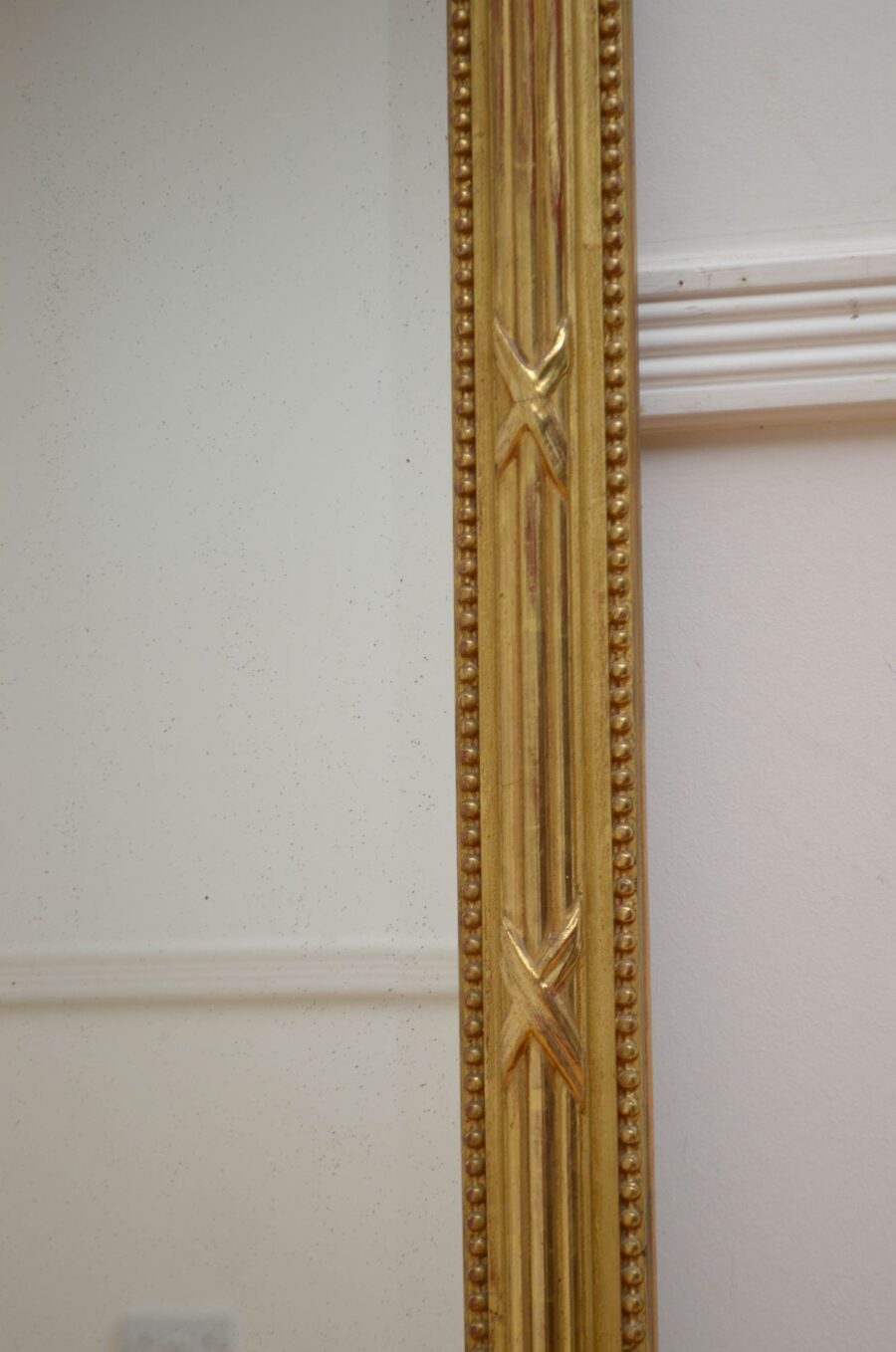Antique Turn of The Century Giltwood Pier Mirror H154cm - Image 13