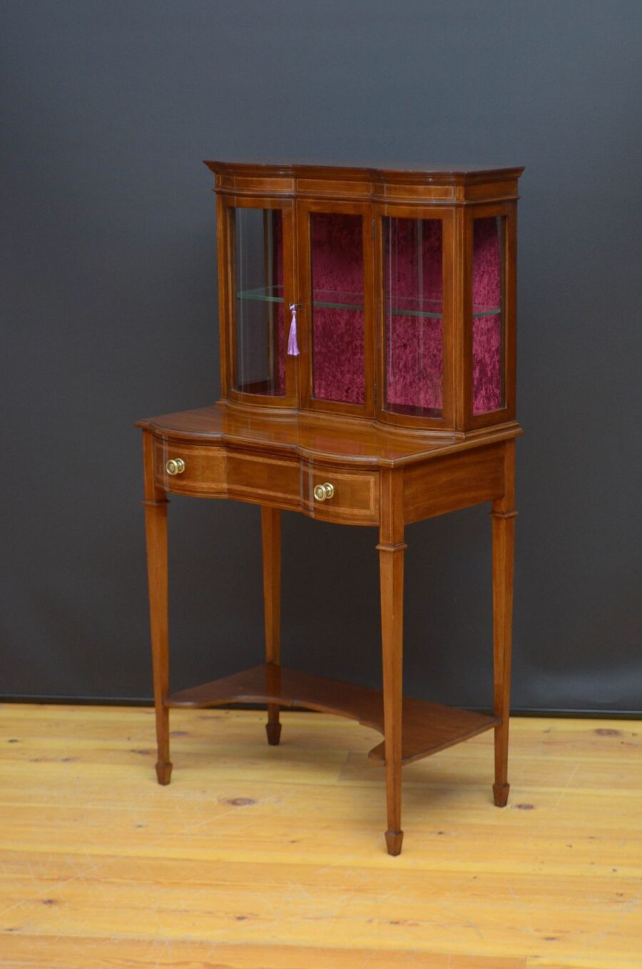 Edwardian Mahogany Display Cabinet Vitrine - Image 2