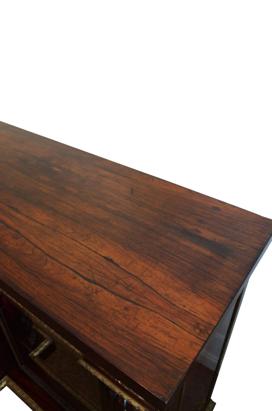 A Long English Regency Gilllows Rosewood Cabinet - Image 6