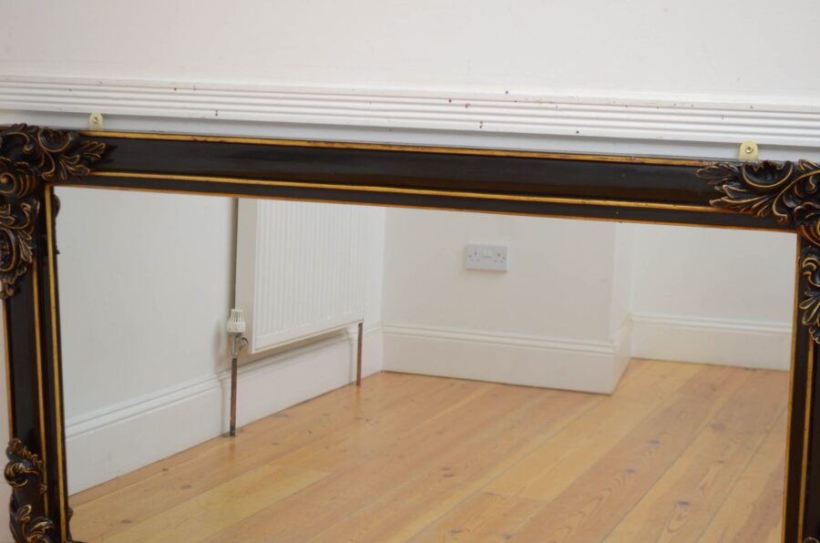 Victorian Ebonised and Gilded Wall Mirror H88cm - Image 7