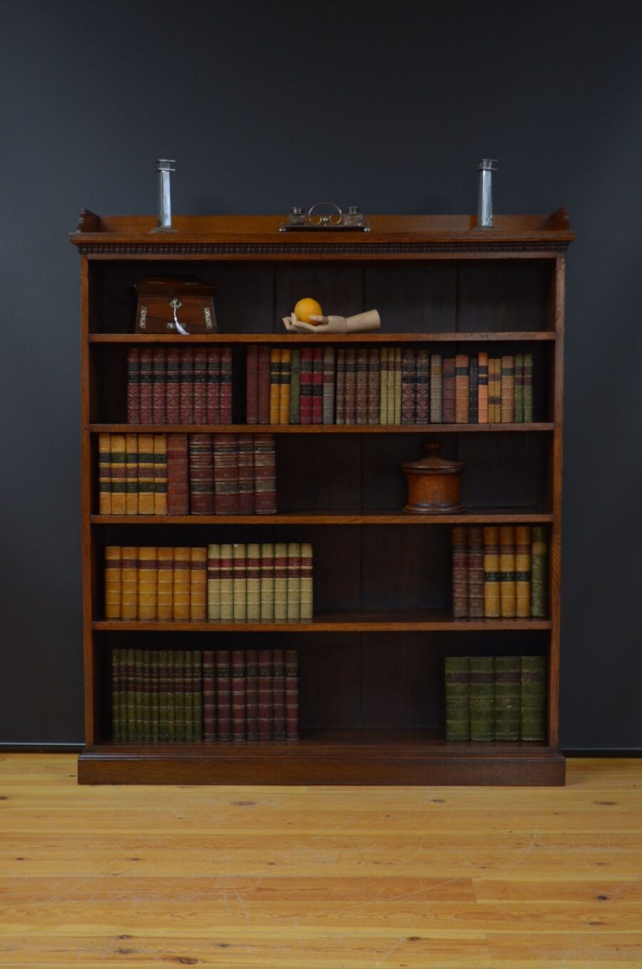 Victorian Large Solid Oak Country Open Bookcase