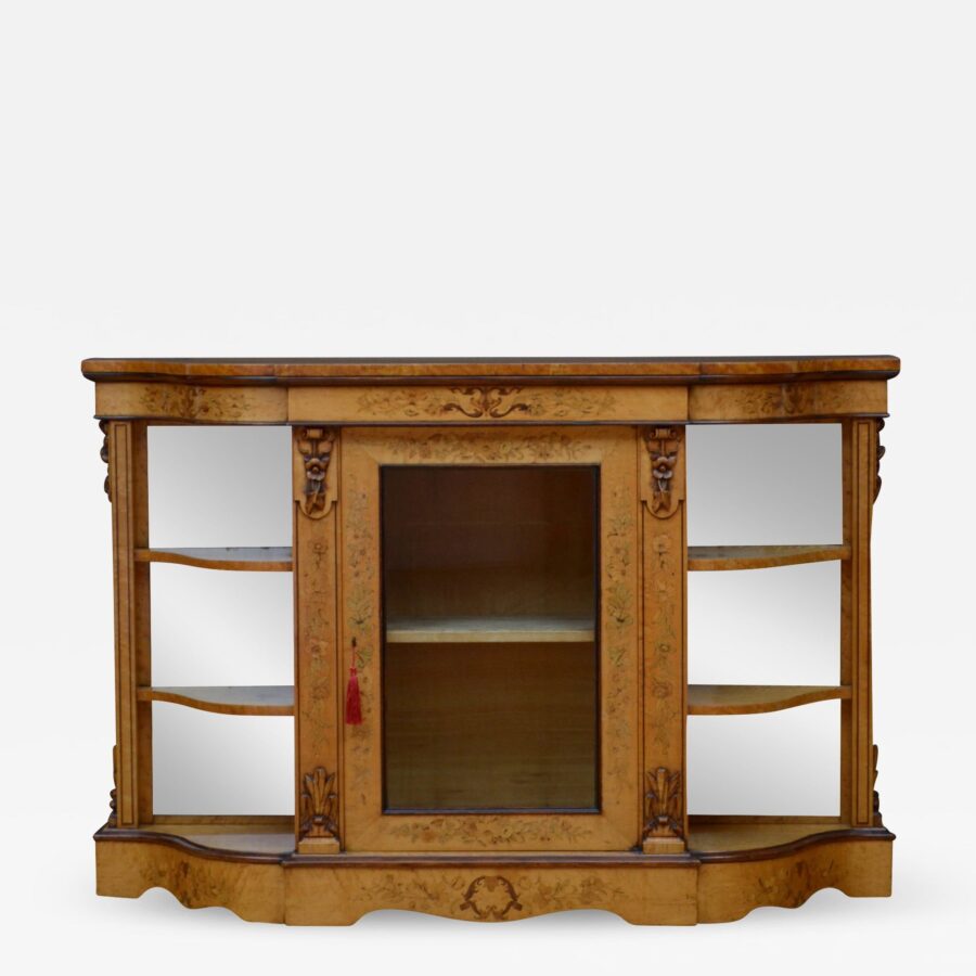 Rare Bird's Eye Maple Victorian Credenza