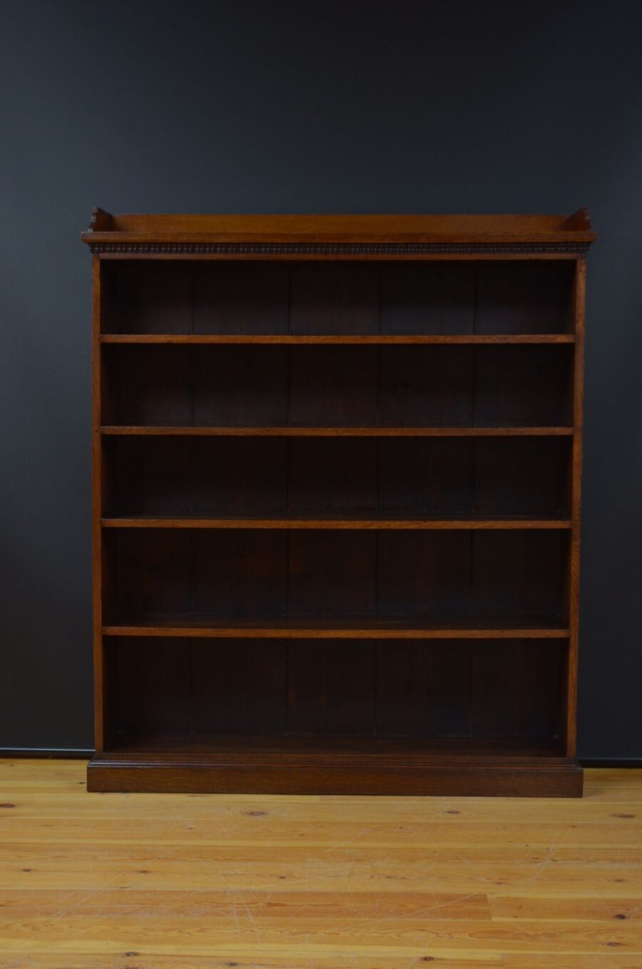 Victorian Large Solid Oak Country Open Bookcase - Image 2