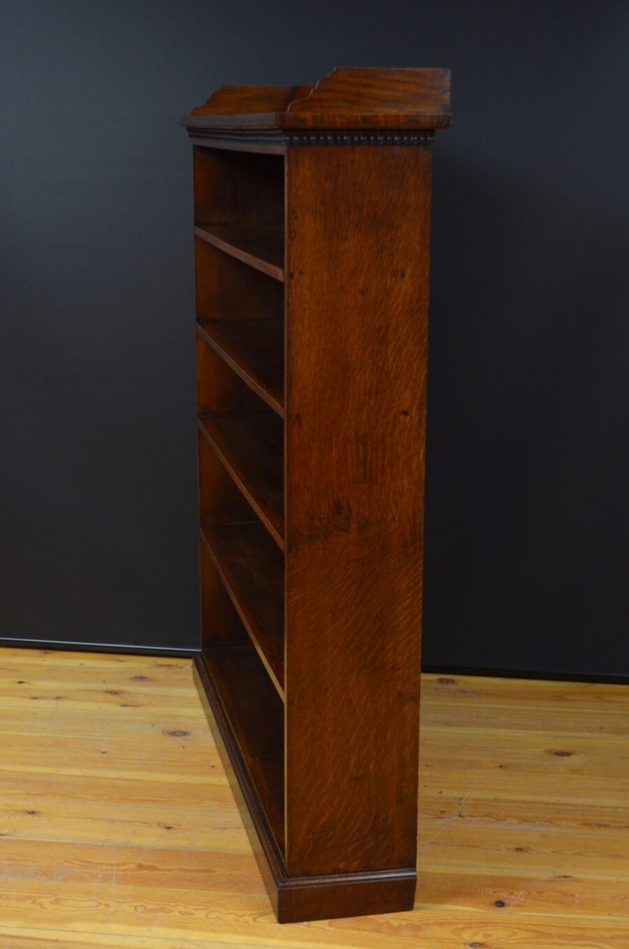 Victorian Large Solid Oak Country Open Bookcase - Image 3