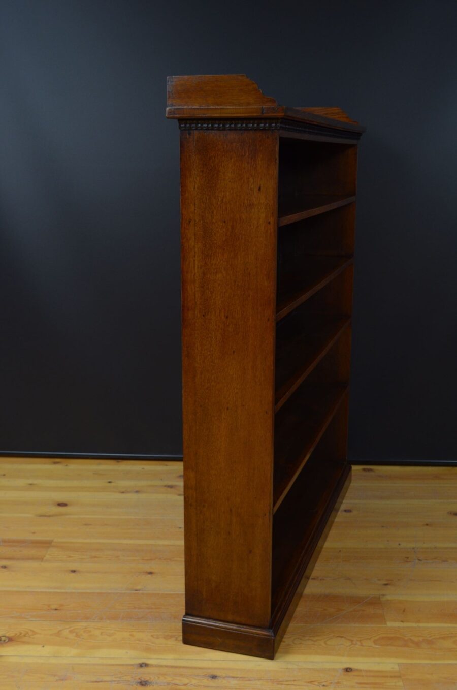 Victorian Large Solid Oak Country Open Bookcase - Image 4