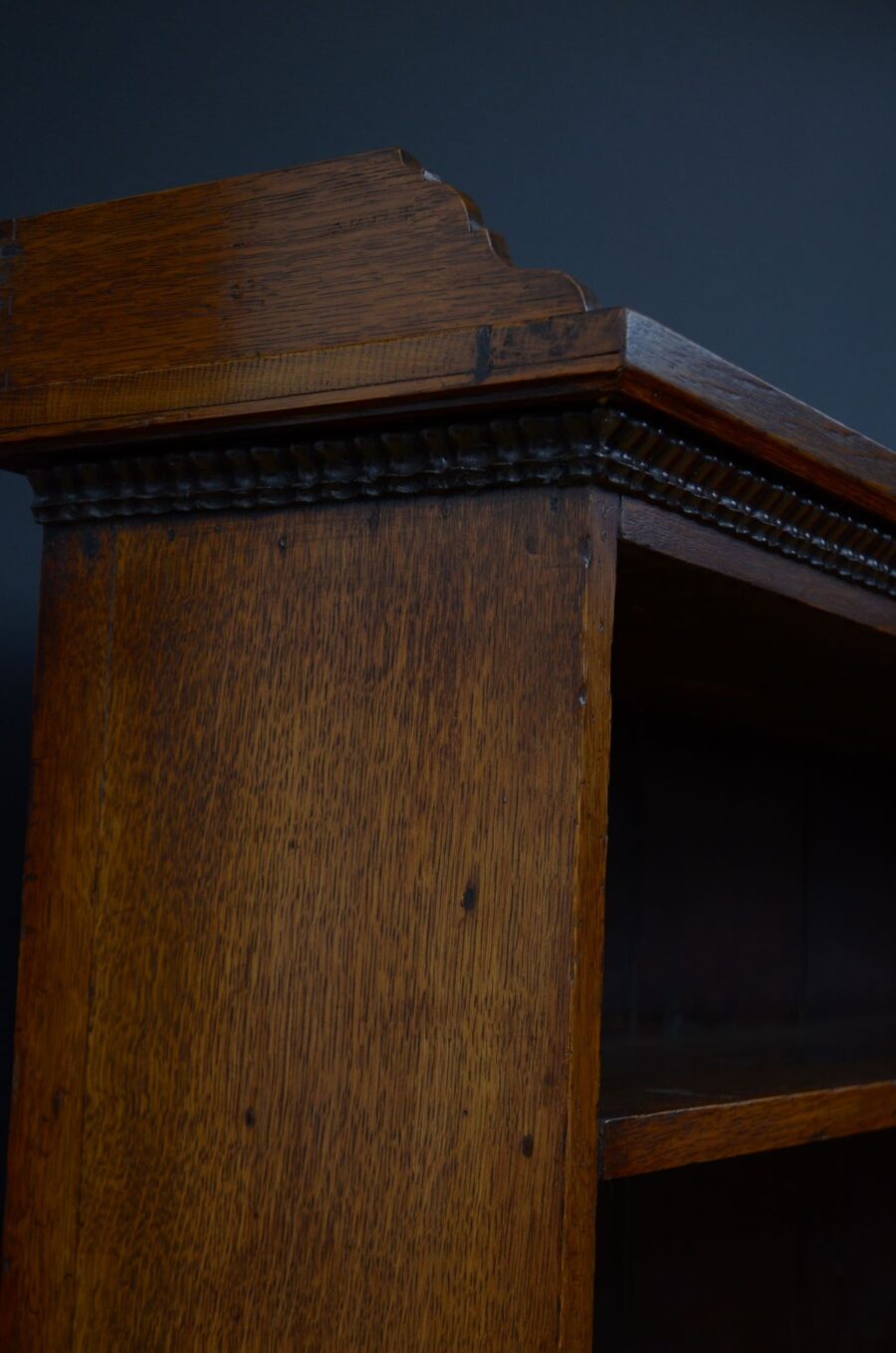 Victorian Large Solid Oak Country Open Bookcase - Image 7