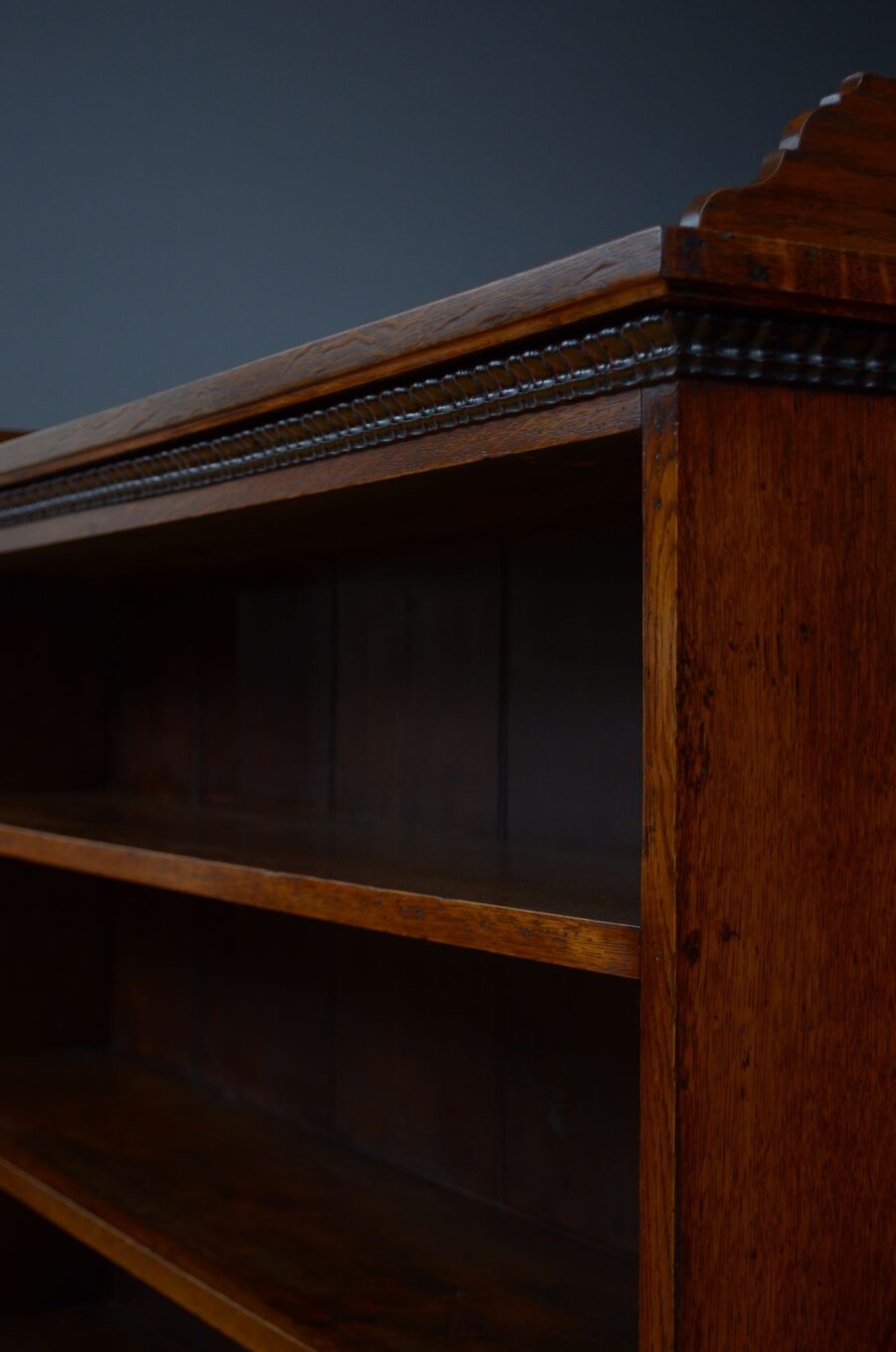 Victorian Large Solid Oak Country Open Bookcase - Image 8