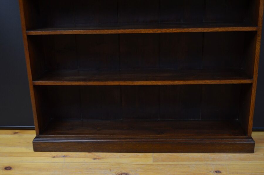 Victorian Large Solid Oak Country Open Bookcase - Image 9