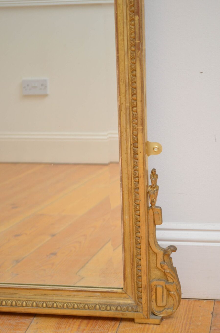 Turn of the Century French Giltwood Pier Mirror H147cm - Image 12