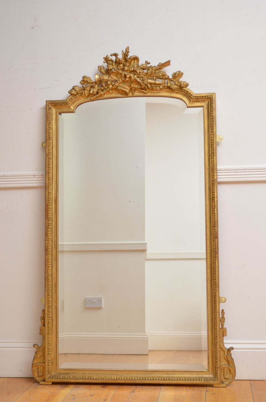 Turn of the Century French Giltwood Pier Mirror H147cm - Image 2