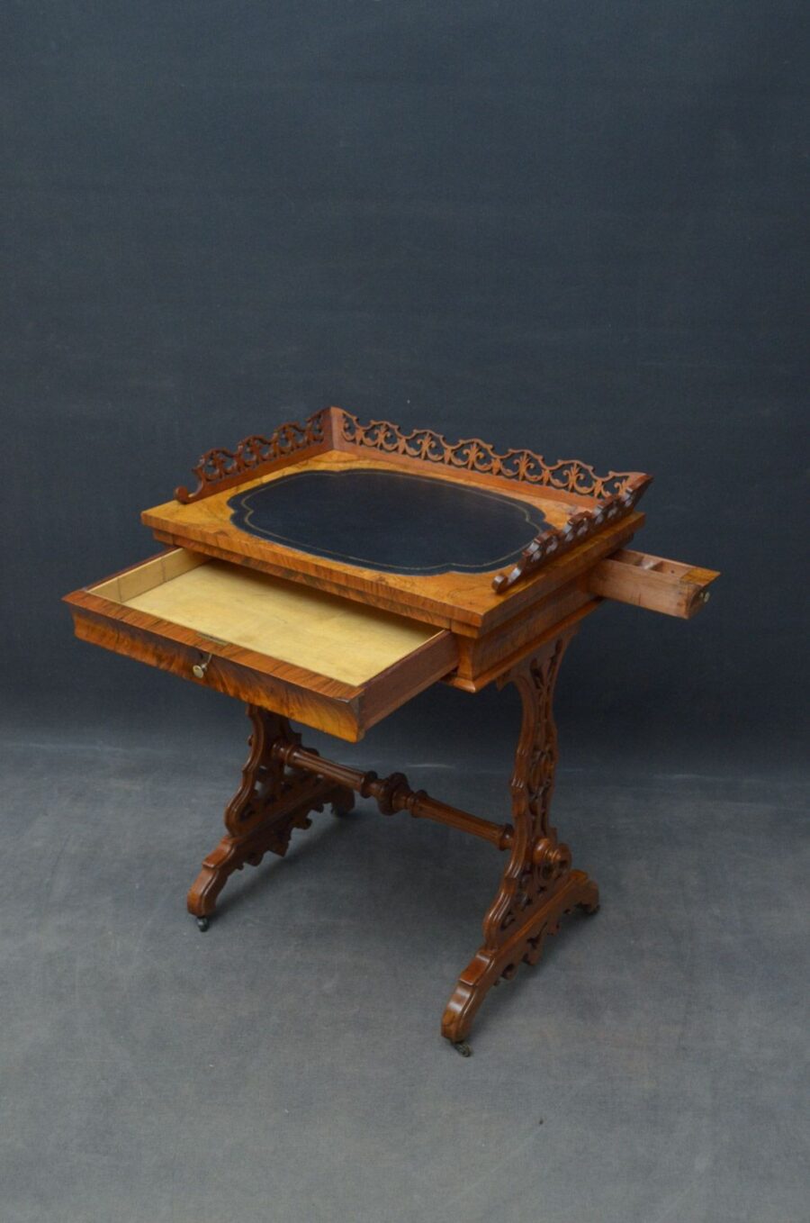 19th Century Walnut Games and Work Table - Image 4