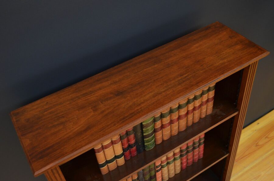 Late Victorian Walnut Open Bookcase - Image 5