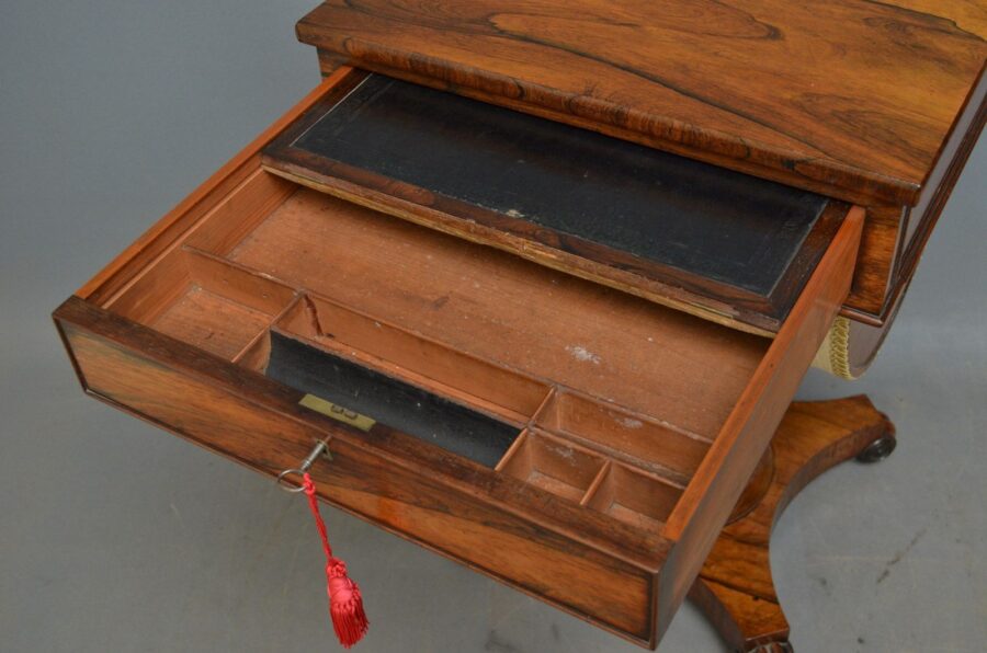 Unusual William IV Work and Writing Table - Image 5