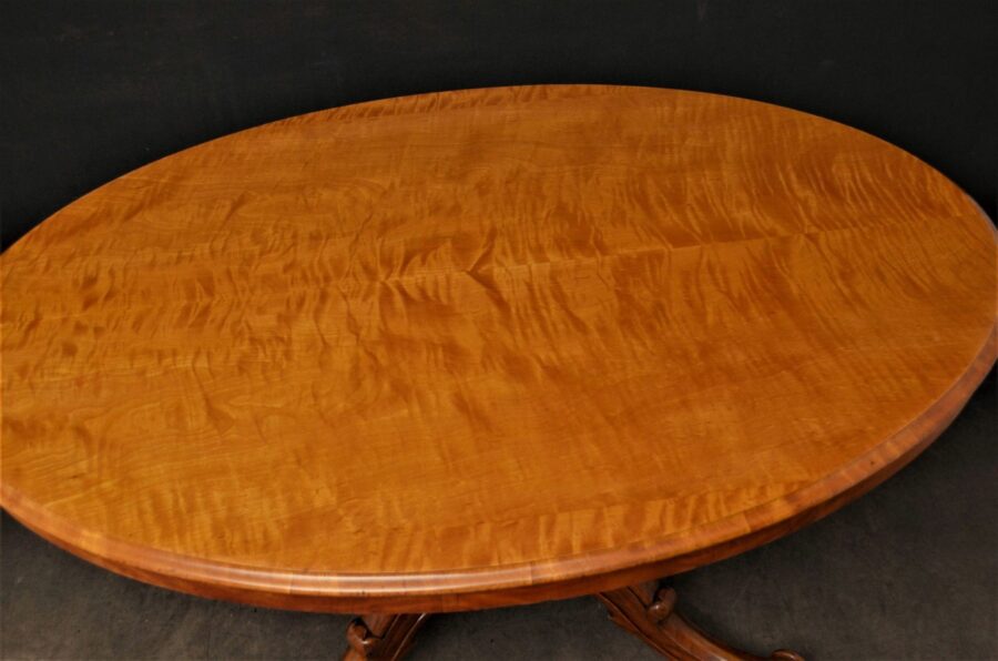 Rare Victorian Satinwood Centre Table / Dining Table - Image 6