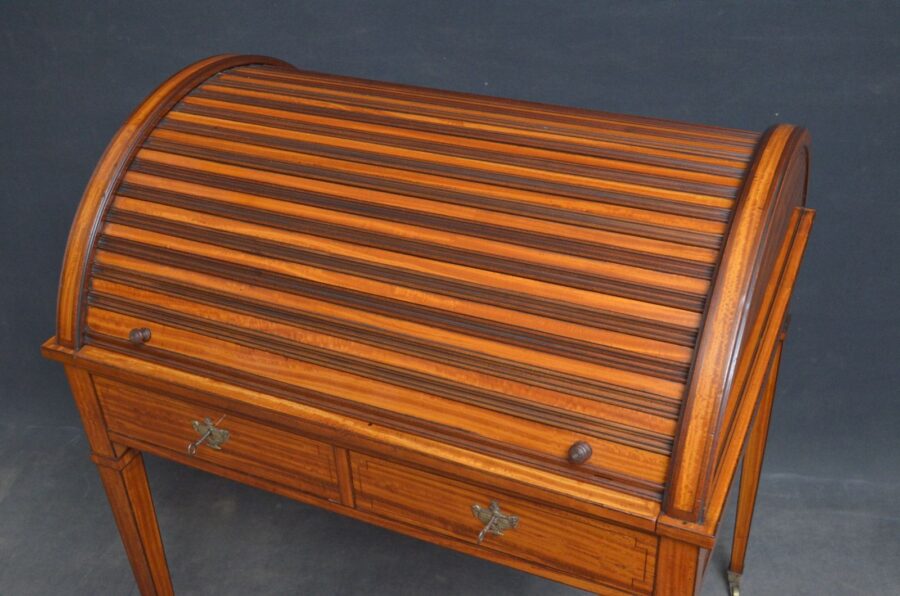 Superb Sheraton Revival Satinwood Desk - Image 8