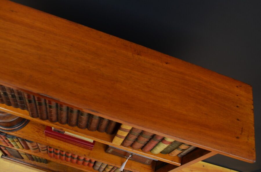 Early XXth Century Solid Mahogany Open Bookcase - Image 7
