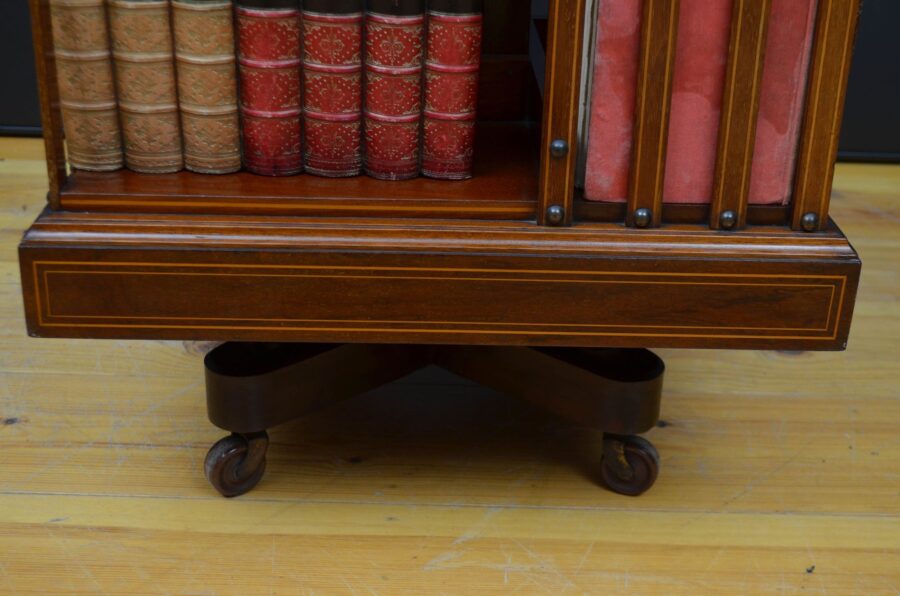 Edwardian Mahogany and Inlaid Revolving Bookcase - Image 11