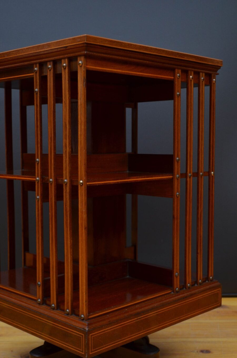 Edwardian Mahogany and Inlaid Revolving Bookcase - Image 12