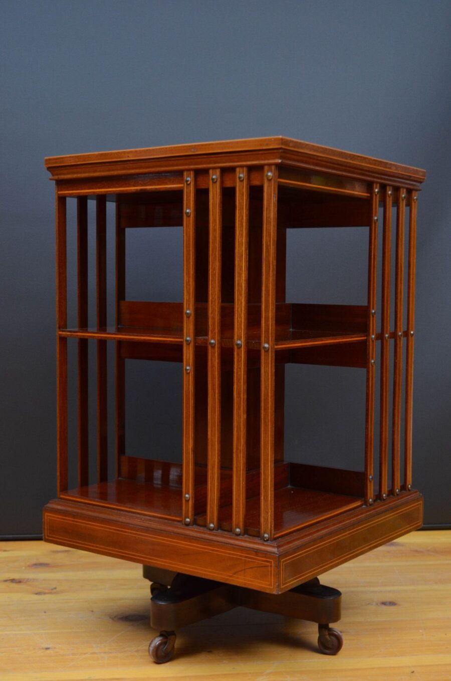 Edwardian Mahogany and Inlaid Revolving Bookcase - Image 14