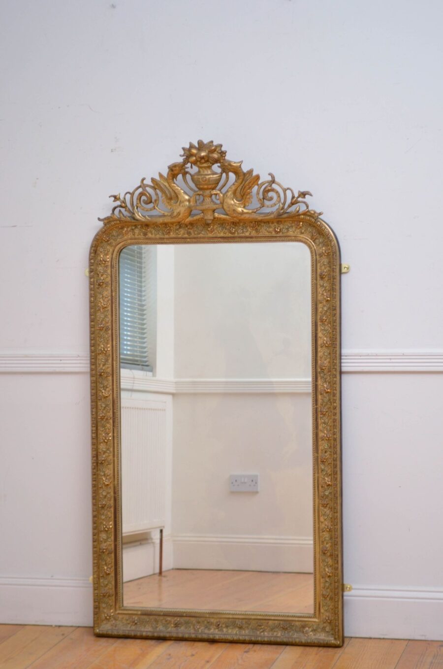 French 19th Century Gilded Pier Mirror H161cm - Image 2