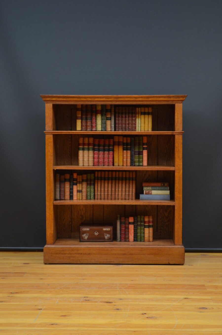 Victorian Solid Oak Open Bookcase - Image 2